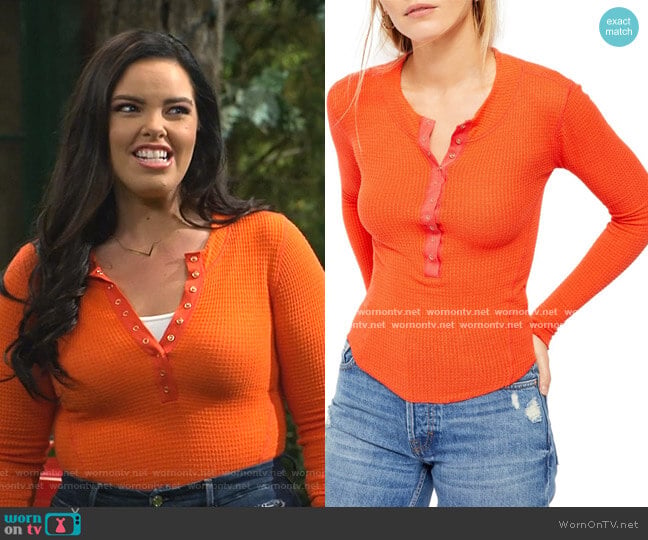 Free People One Of The Girls Henley worn by Lou Hockhauser (Miranda May) on Bunkd