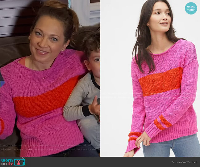 Gap Crewneck Pullover Sweater worn by Ginger Zee on Good Morning America