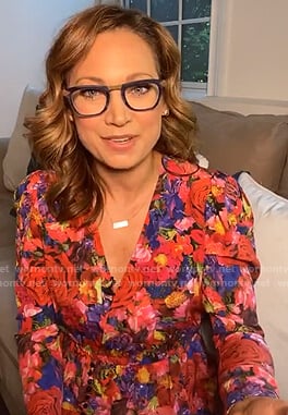 Ginger’s floral long sleeve dress on Good Morning America