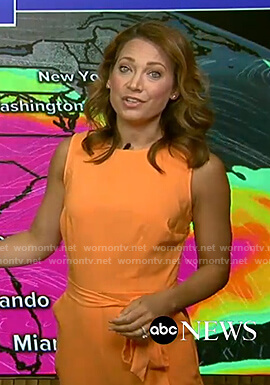 Ginger’s orange tie waist jumpsuit on Good Morning America
