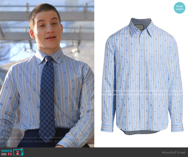 Gucci Bee Stripe Fil Coupé Cotton Shirt