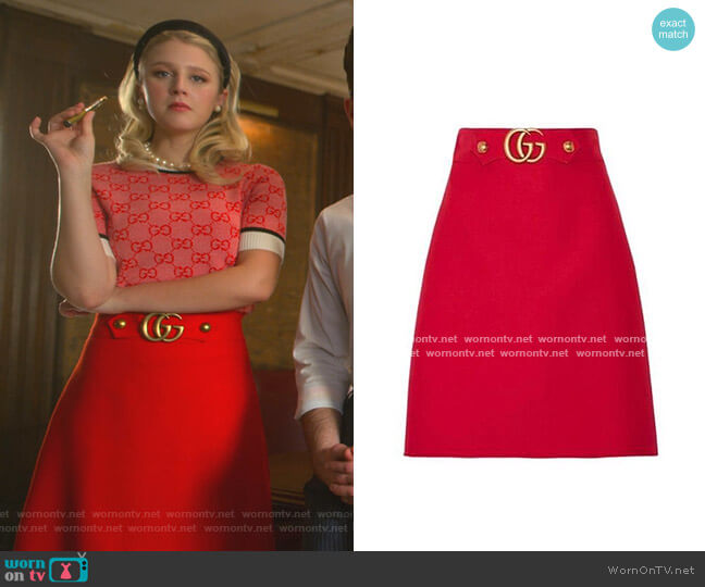Gucci GG Buckle Skirt worn by Alice (Julia Schlaepfer) on The Politician