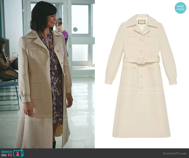 Gucci Interlocking G belted Coat worn by Cassandra Nightingale (Catherine Bell) on Good Witch