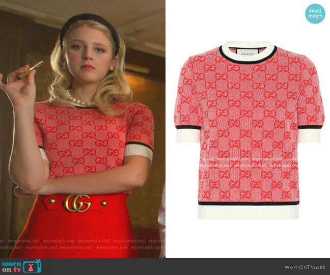 Gucci Knit GG Sweater worn by Alice (Julia Schlaepfer) on The Politician