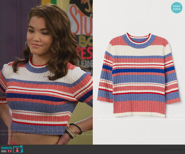 H&M Ribbed Sweater worn by Alexa Mendoza (Paris Berelc) on Alexa & Katie