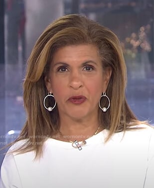 Hoda’s pearl double hoop earrings on Today