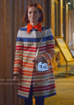 Infinity striped coat on The Politician