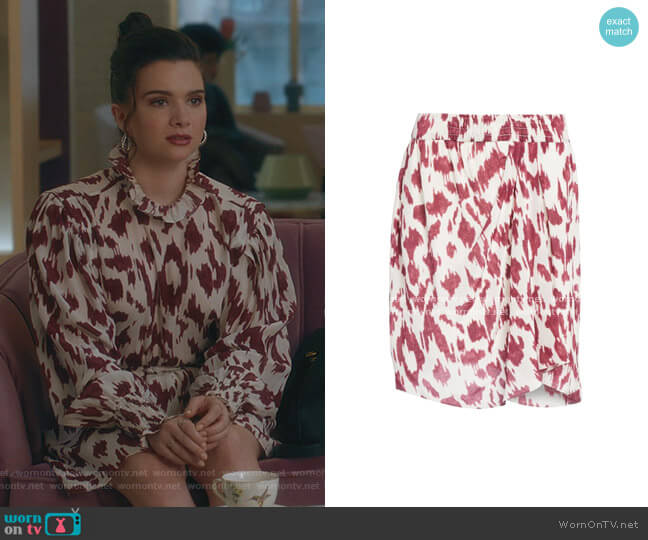 Isabel Marant Étoile Yegart Abstract Print Silk Mini Skirt worn by Jane Sloan (Katie Stevens) on The Bold Type
