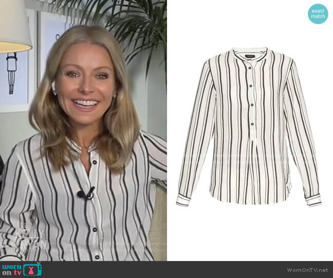 Isabel Marant Udena Stirped Shirt worn by Kelly Ripa on Live with Kelly and Mark