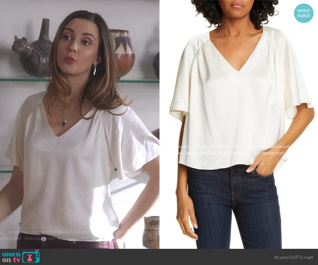 Joie Ankita V-Neck Top worn by Joy Harper (Katherine Barrell) on Good Witch