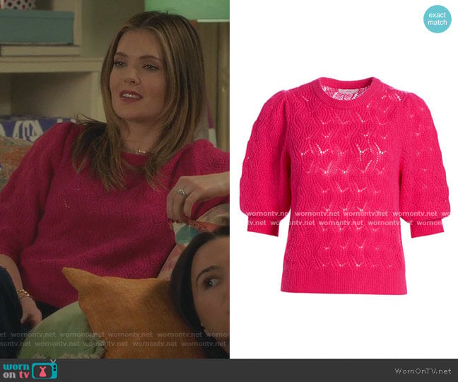Joie Wool & Cashmere Puff Sleeve Sweater worn by Sutton (Meghann Fahy) on The Bold Type