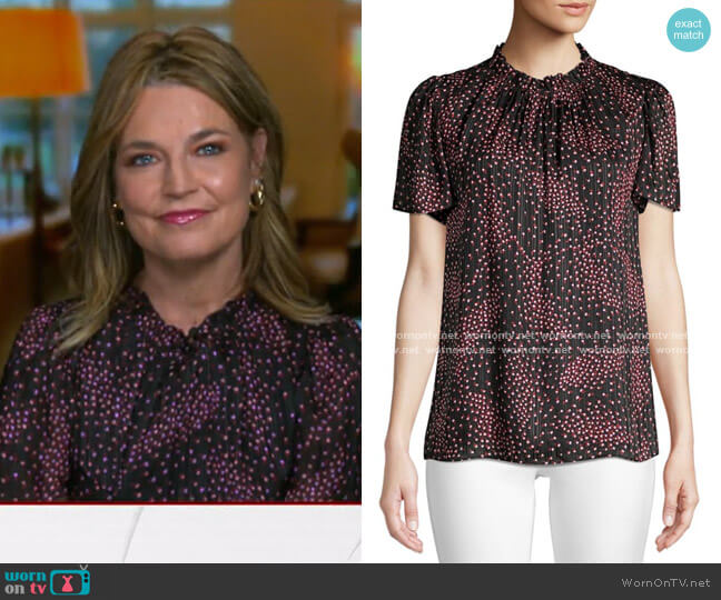 Kate Spade Meadow Tie-Back Top worn by Savannah Guthrie on Today