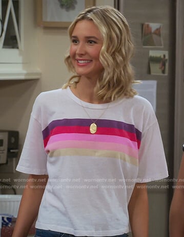Katie’s striped tee on Alexa & Katie