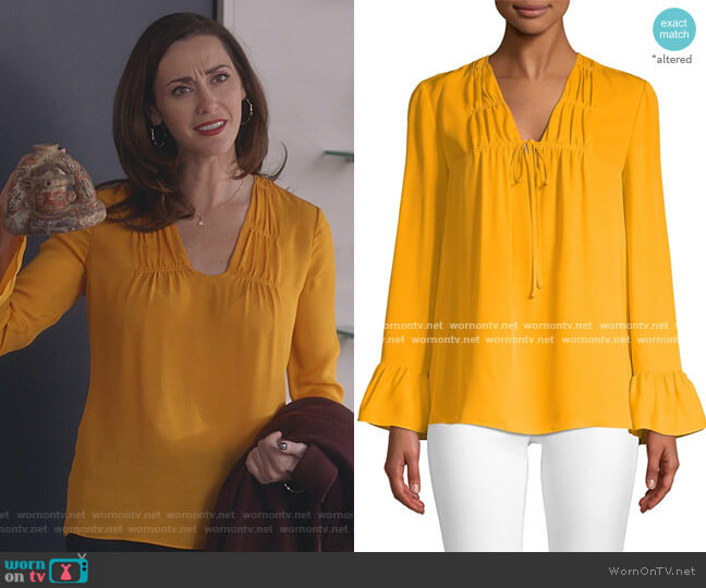 Kobi Halperin Mia Silk Blouse worn by Abigail Pershing (Sarah Power) on Good Witch