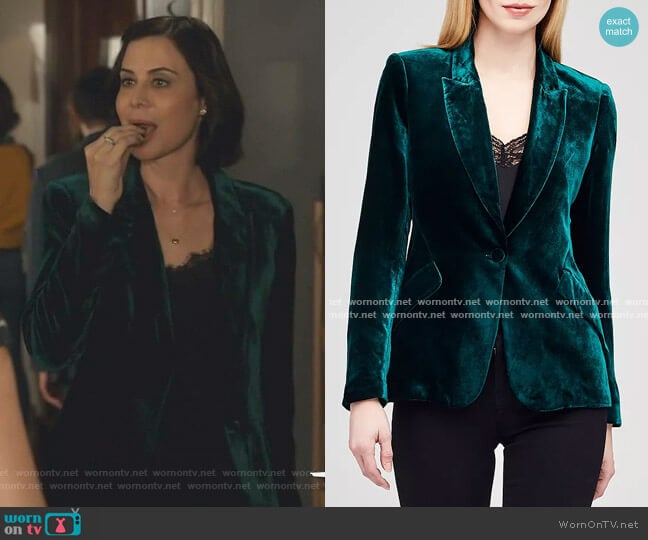 L'Agence Chamberlain Velvet Blazer worn by Cassandra Nightingale (Catherine Bell) on Good Witch