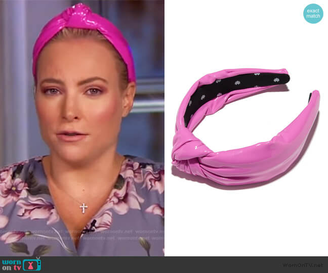 Lele Sadoughi Faux Leather Knotted Headband worn by Meghan McCain on The View