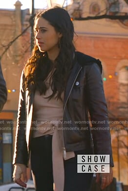 Liz’s black hooded leather jacket on Roswell New Mexico