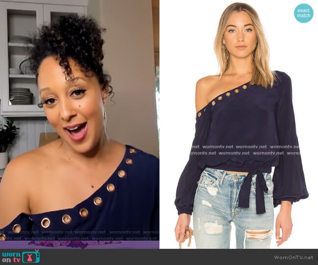 Lovers + Friends Alyssa Top worn by Tamera Mowry on The Real