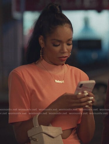 Mazda’s orange cutout dress on Insecure