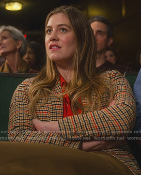 McAffee’s beige check blazer on The Politician