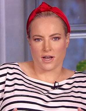 Meghan’s white striped top on The View