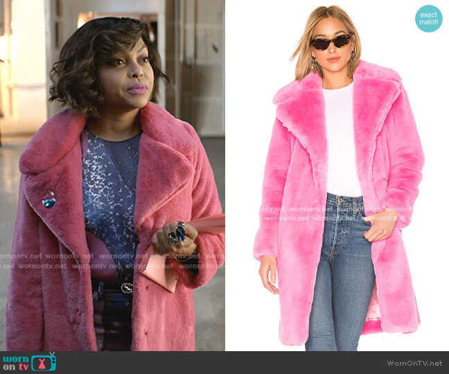 Milly Riley Long Faux Fur Coat worn by Cookie Lyon (Taraji P. Henson) on Empire