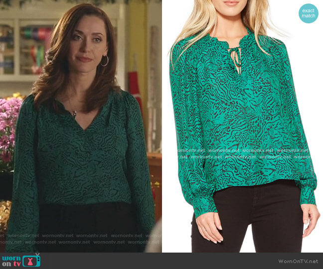 Parker Aussie Jungle Print Silk Blend Blouse worn by Abigail Pershing (Sarah Power) on Good Witch