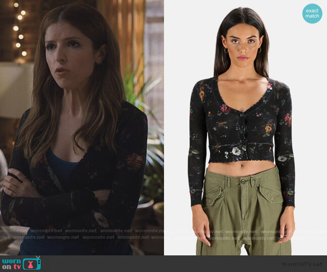 R13 Floral Baby Cardigan worn by Darby (Anna Kendrick) on Love Life