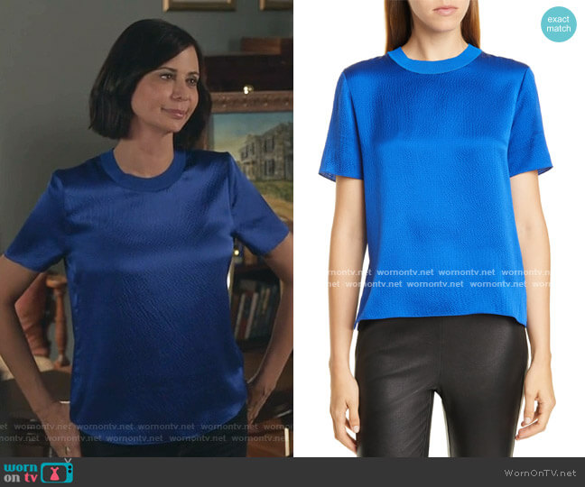 Rag & Bone Ali Silk Tee worn by Cassandra Nightingale (Catherine Bell) on Good Witch