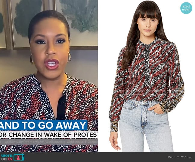 Rag & Bone Colette Blouse worn by Sheinelle Jones on Today