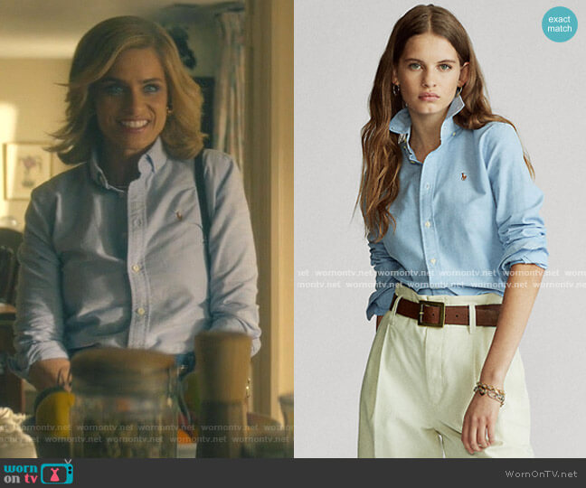 Ralph Lauren Custom Fit Cotton Oxford Shirt worn by Betty Broderick (Amanda Peet) on Dirty John