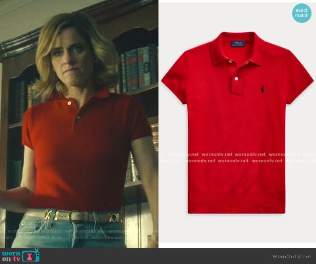 Ralph Lauren Cashmere Polo Shirt worn by Betty Broderick (Amanda Peet) on Dirty John