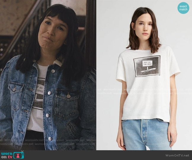 Re/Done Girlfriend Keep off the Grass Tee worn by Sara (Zoe Chao) on Love Life