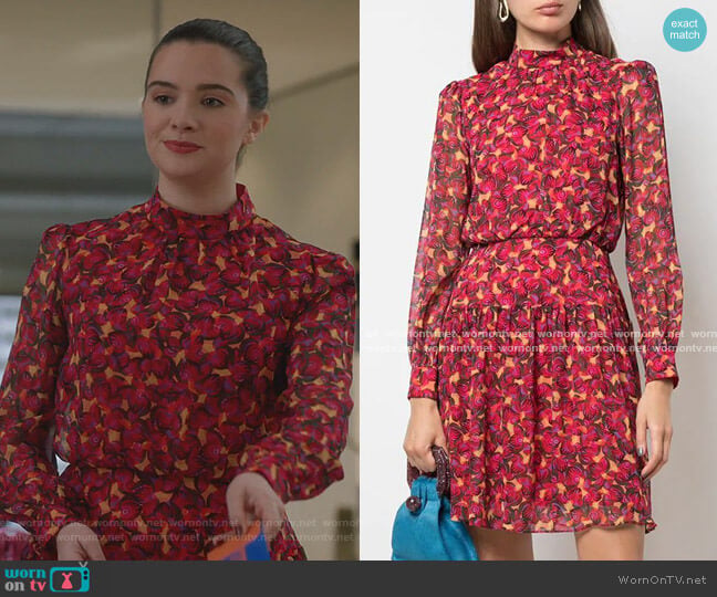 Saloni Floral Print Mini Dress worn by Jane Sloan (Katie Stevens) on The Bold Type