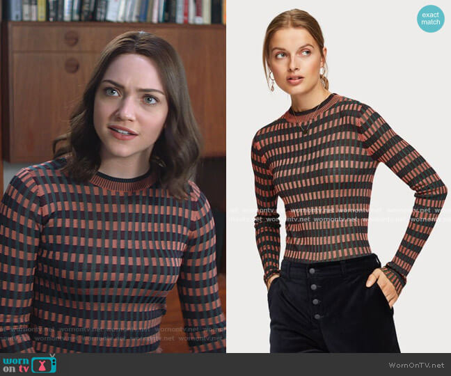 Scotch & Soda Striped Knitted Pullover worn by Cara Bloom (Violett Beane) on God Friended Me