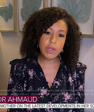 Sheinelle’s black floral shirtdress on Today