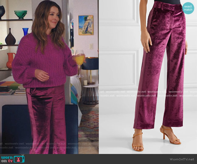 Sies Marjan Sonya Crushed-Velvet Pants