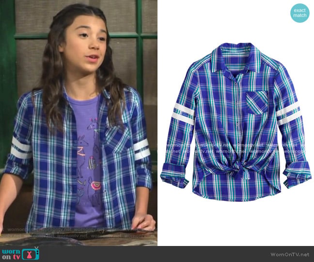 SO One-Pocket Button-Front Shirt worn by Gwen (Scarlett Estevez) on Bunkd