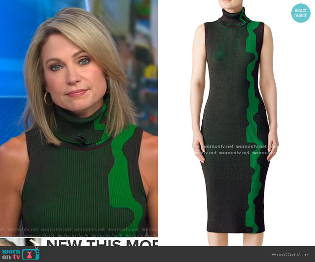 Solace London Lowri Sheath worn by Amy Robach on Good Morning America