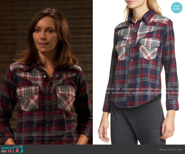 NSF Teagan Western Shirt worn by Gwen Rizczech (Emily O'Brien) on Days of our Lives
