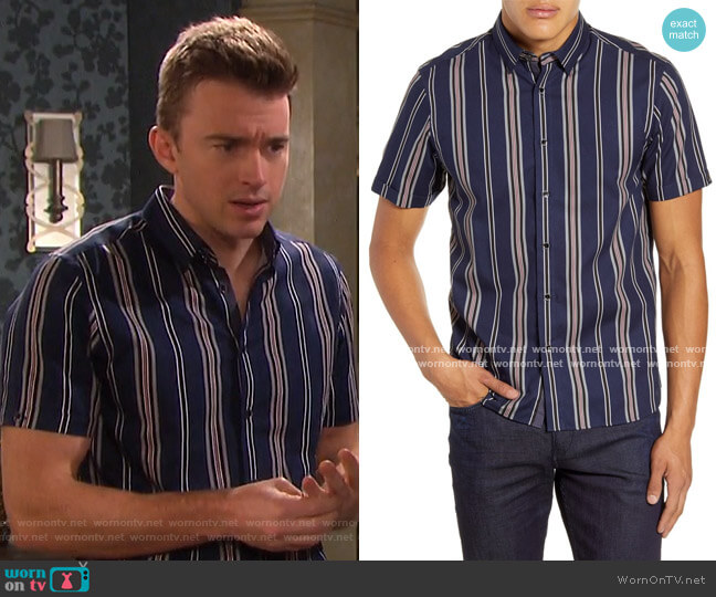 Ted Baker Doigt Striped Slim Fit Shirt