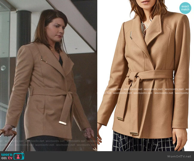 Ted Baker Drytaa Belted Short Coat worn by Cassandra Nightingale (Catherine Bell) on Good Witch