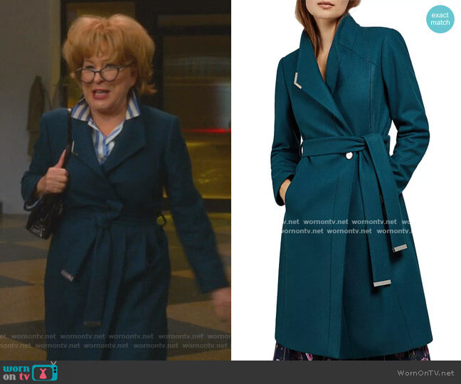 Ted Baker Ellgenic Long Belted Coat worn by Hadassah Gold (Bette Midler) on The Politician