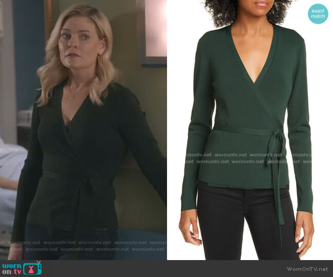Ted Baker Gworji Long Sleeve Wrap Sweater worn by Stephanie Borden (Kylee Evans) on Good Witch