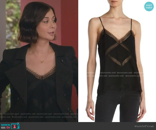 The Kooples Lace-Trimmed Silk Camisole Top worn by Cassandra Nightingale (Catherine Bell) on Good Witch