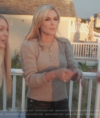 Tinsley’s beige eyelet sweater on The Real Housewives of New York