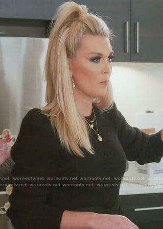 Tinsley’s black puff sleeve sweater on The Real Housewives of New York City