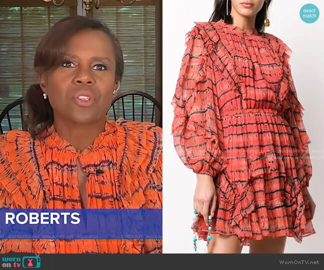 Ulla Johnson Aberdeen Ruffled Dress worn by Deborah Roberts on Good Morning America
