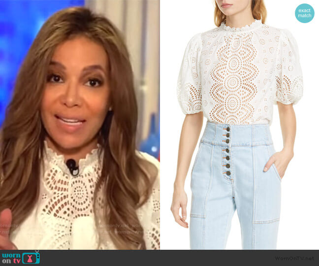 Ulla Johnson Scarlet Blouse worn by Sunny Hostin on The View