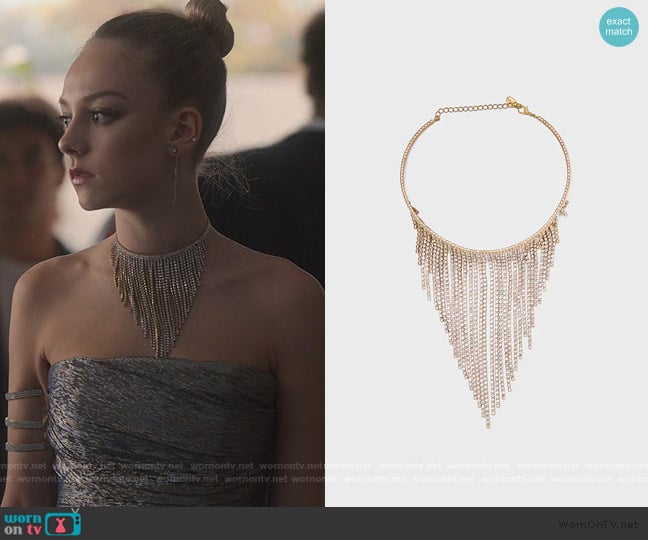 Zara Gem Chocker Necklace worn by Carla Roson Caleruega (Ester Exposito) on Elite